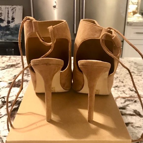 ALDO Nude Suede Strappy Heels - Picture 3 of 7